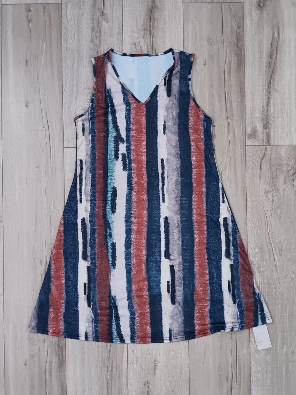 Emery Rose Vertical Stripe Sleeveless Dress M